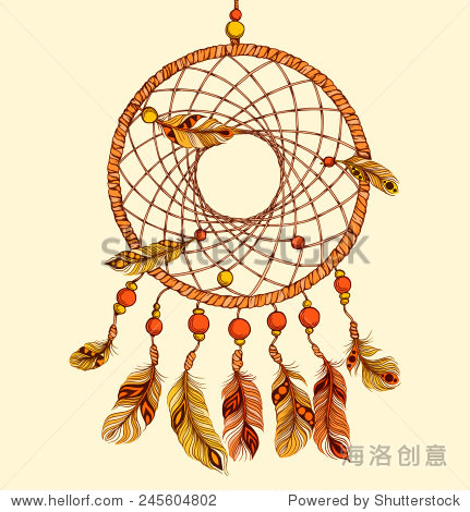 ethnic dream catcher with feathers. american indian style.