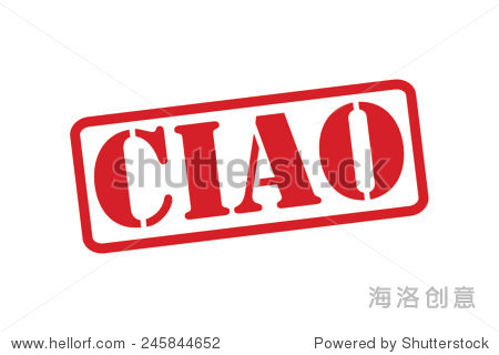 ciao red rubber stamp vector over a white background.