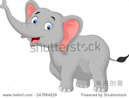 cute cartoon elephant posing
