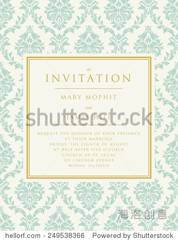 invitation to the wedding or announcements.