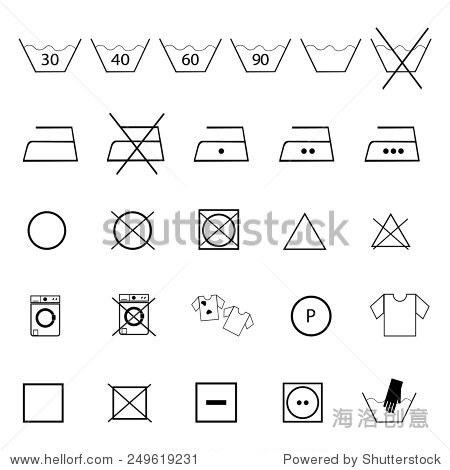 washing symbols icons set - 站酷海洛 - 正版图片