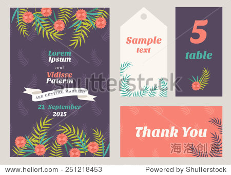 vector design template of wedding invitation with envelope