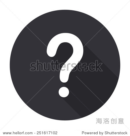 question mark icon with long shadow - vector round button