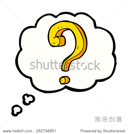 cartoon question mark with thought bubble
