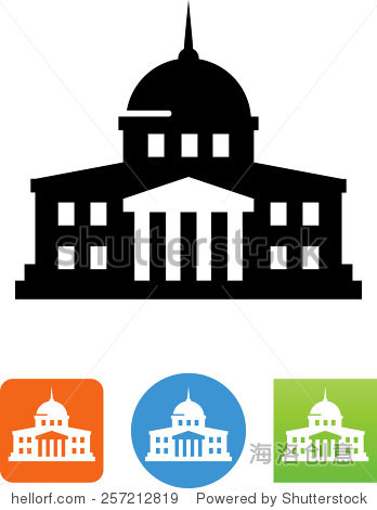 government building. vector icons for video  apps