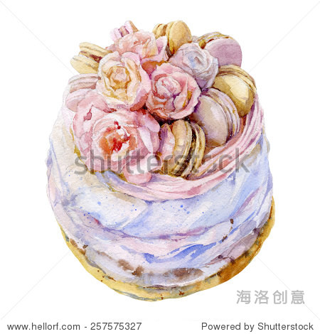 cake air in pastel shades , decorated with flowers and cakes