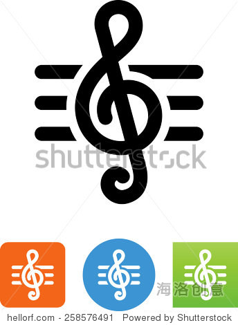 高音谱号 矢量图标为视频,移动应用程序,网站和印刷项目 艺术 站