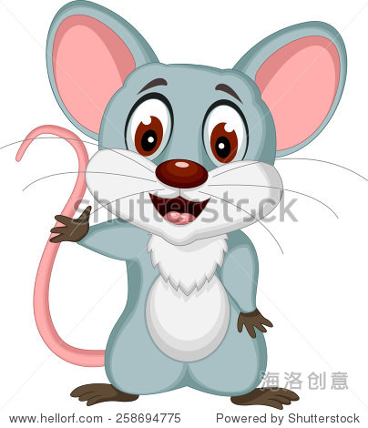 happy mouse cartoon posing