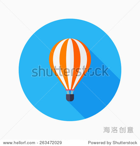 flat icon with long shadow on blue circle background vector