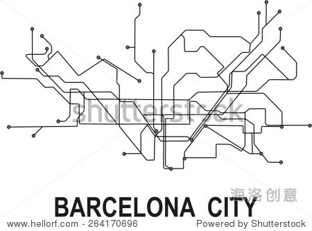 巴塞罗那地铁地图 - 交通运输,符号\/标志 - 站酷