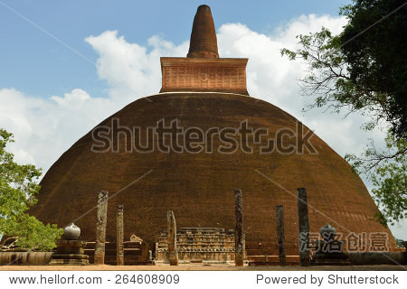 Anuradhapura毁掉,历史在斯里兰卡僧伽罗佛教
