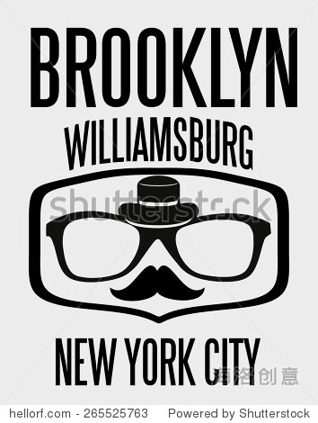 brooklyn hipster graphic design vector art