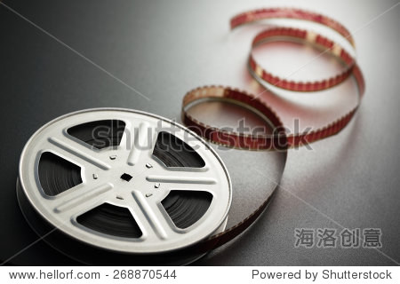 motion picture film reel on the table