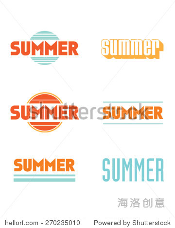 vector summer logo and icon set