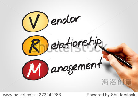 VRM缩写供应商关系管理、商业概念 - 商业\/金