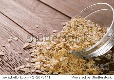 rolled oats heaped in a glass bowl - 站酷海洛正版图片, 视频