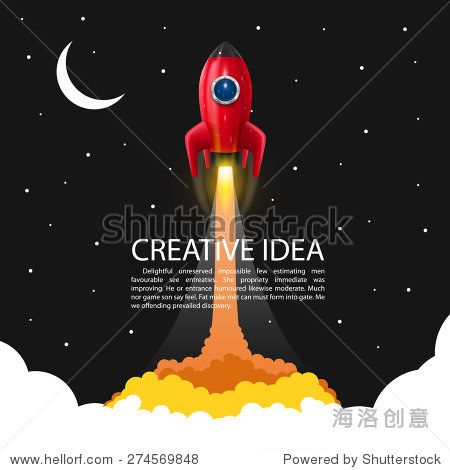 space rocket launch creative idea rocket background vector