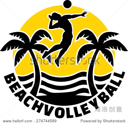 beach volleyball emblem