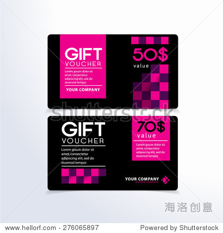 gift voucher coupon card l black-pink