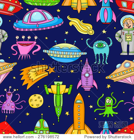 航天火箭儿童画