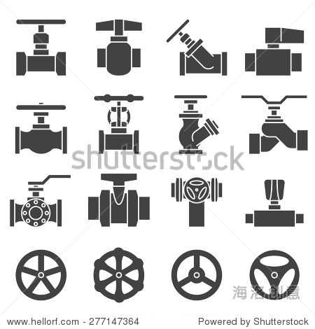 阀门和水龙头的图标集-工业,符号\/标志-海洛创