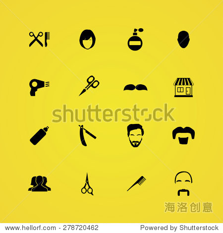 barbershop icons universal set for web and mobile