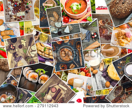 background of a food photos on a wooden table