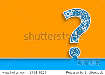 creative question mark with gears. eps10 vector for your design