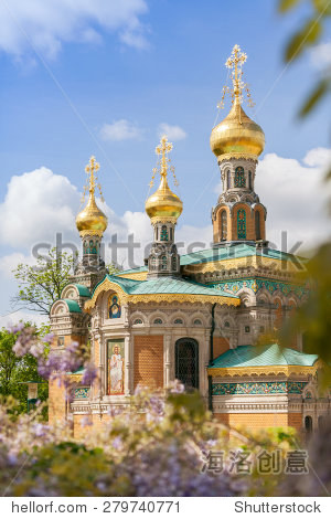 俄罗斯教堂在达姆施塔特,德国艺术家殖民地 - 