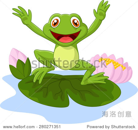 cartoon frog waving