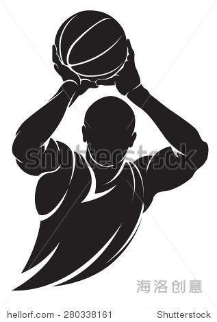 basketball player. vector silhouette isolated on