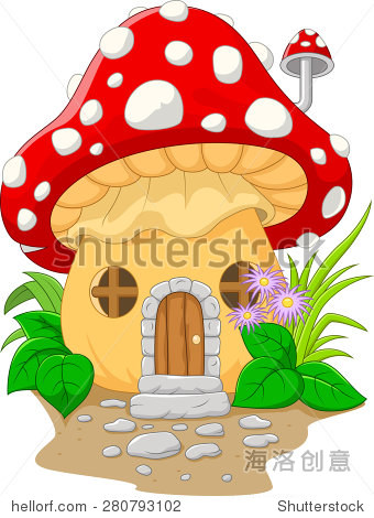 卡通蘑菇房子。矢量图 - 物体 - 站酷海洛创意正