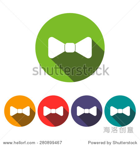 flat designed bow tie icon in different colors. business concept