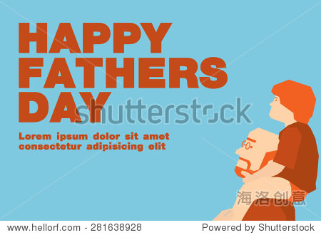 happy fathers day card blue and orange tone design
