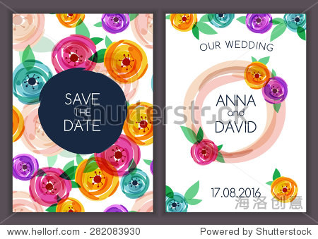 vector card template with seamless abstract multicolor rose