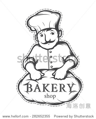 baker, label or logo for bakeries - 图片素材