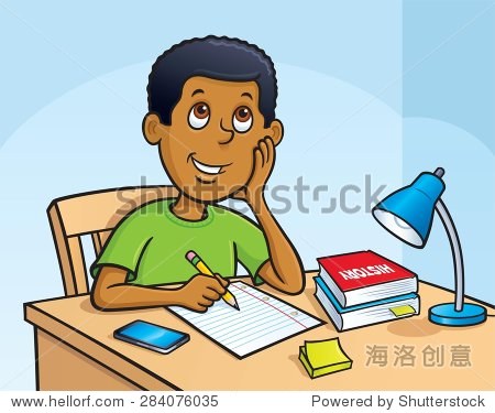 kid working on homework