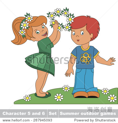 cartoon character. summer outdoor hobby games for children.
