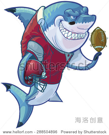 矢量动画剪贴画插图的艰难的意思是微笑的鲨鱼