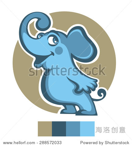 vector illustration of happy cartoon elephant