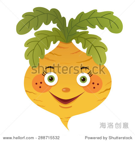 cartoon turnip isolated on white background