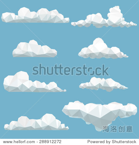 vector set of polygonal clouds
