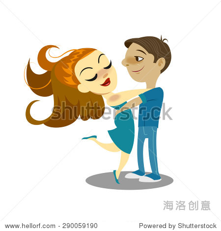 embraces of a loving couple. vector illustration