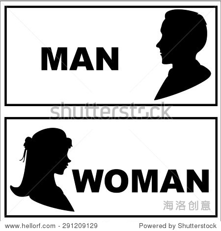 restroom or toilet male and female sign vector illustration