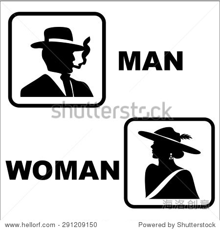 restroom or toilet male and female sign vector illustration