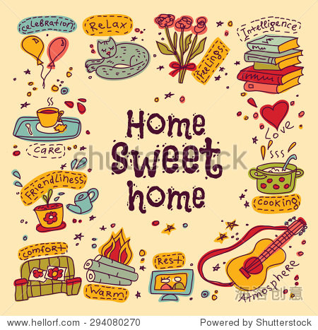 housewarming sweet home greeting card.