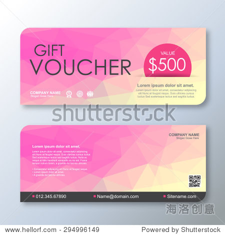 gift voucher template with geometric pattern voucher template