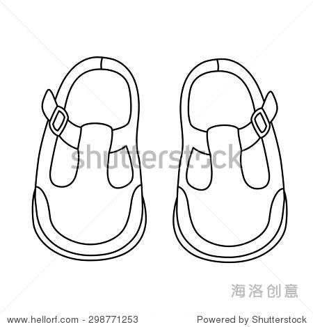 hand drawn pair of kids shoes. it can be used for