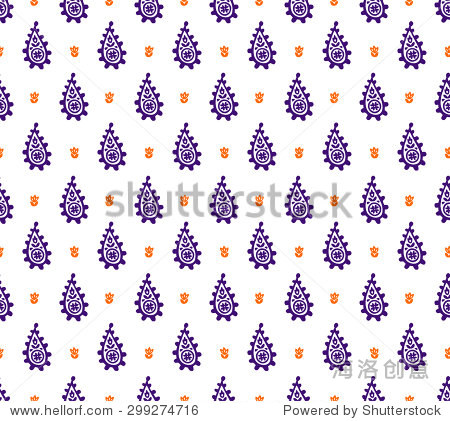 paisley seamless pattern block print background indian motif