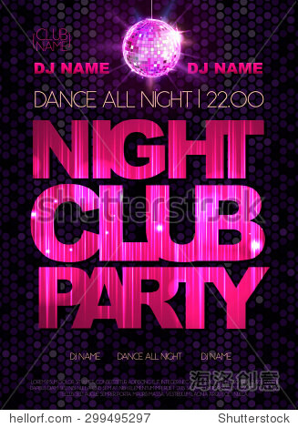disco poster. night club dance